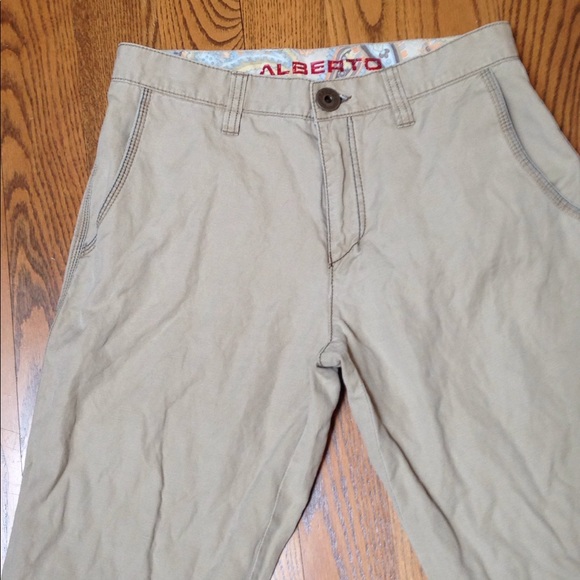Alberto Men's Beige Cotton Linen Blend Pants - Picture 5 of 13